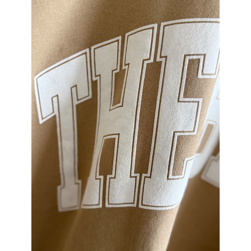The Bar Varsity Logo Oversized Sweatshirt Camel Tan Crewneck XL - Picture 2 of 5